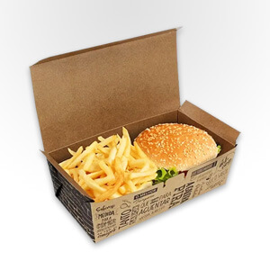 Cardboard burger boxes